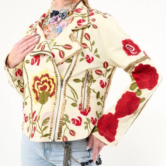 Floral Embroidered Women's Jacket - Picture 4 of 4